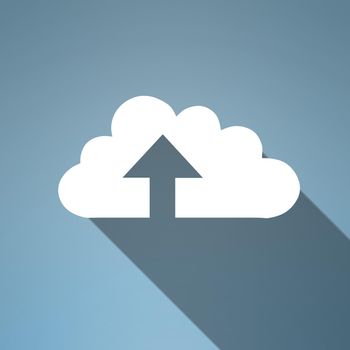 Cloud upload. Conceptual image representing modern cloud computing.