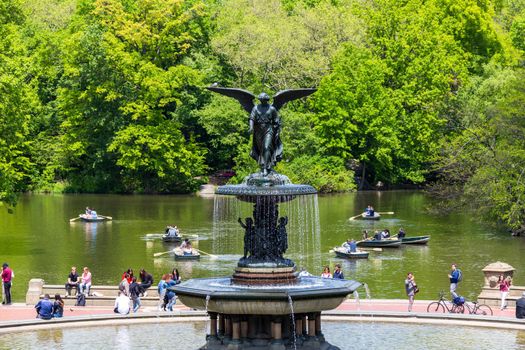 New york, USA - May 15, 2019: Bethesda Fountain in Central Park, New York
