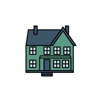 home building line icon on white background. Signs and symbols can be used for web, logo, mobile app, UI, UX