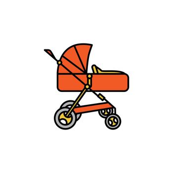 pram line icon on white background. Signs and symbols can be used for web, logo, mobile app, UI, UX