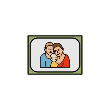 picture, family line icon on white background. Signs and symbols can be used for web, logo, mobile app, UI, UX