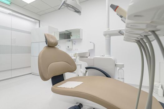 patient chair in Interior of dentistry medical office
