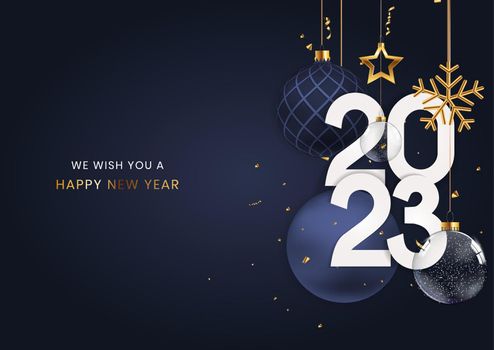 Greeting Card 2023 Happy New Year. Vector Illustration