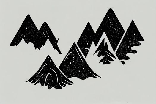 Mountains logo emblem illustration, Outdoor adventure expedition