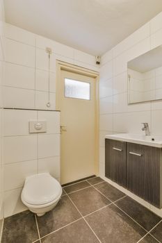 Toilet and shower in bathroom