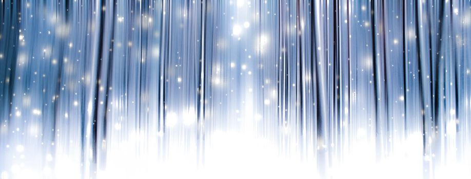 Winter season abstract nature art print and Christmas landscape holiday background, snowy magical forest as luxury brand postcard design backdrop