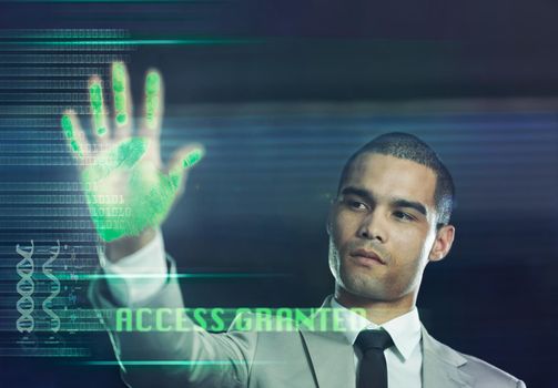 Futuristic biometric scanner