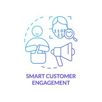 Smart customer engagement blue gradient concept icon
