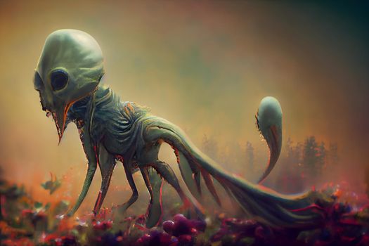 creepy fantastic nightmare alien creature, neural network generated art