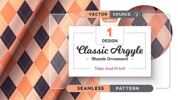 Halloween Argyle Seamless Pattern, Fabric Texture Background, Textile Wallpaper