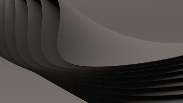 Abstract black wallpaper 3d render. Elegant dark luxury background. Paper 3d gradient black template design.