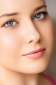 Perfect skin and beauty look, beautiful face of young woman for skincare cosmetics and cosmetology