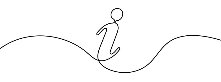 Continuous one line drawing silhouette of information symbol. Information linear icon.