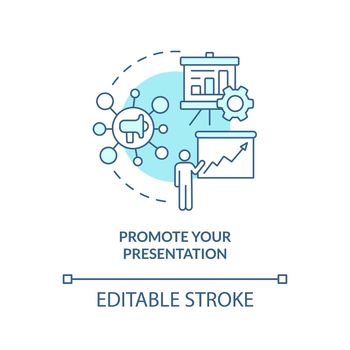 Promote your presentation turquoise concept icon
