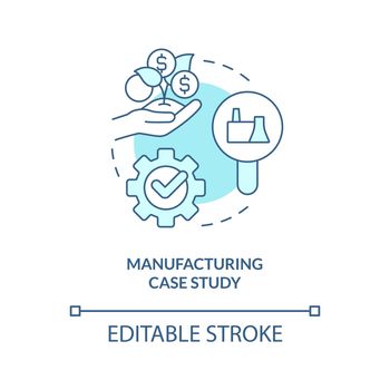 Manufacturing case study turquoise concept icon