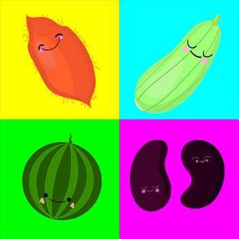 A game for children of preschool age. Card for the development and training of children s memory. Cards on the subject of vegetables. Vector illustration.