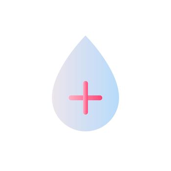 Positive blood type flat gradient two-color ui icon
