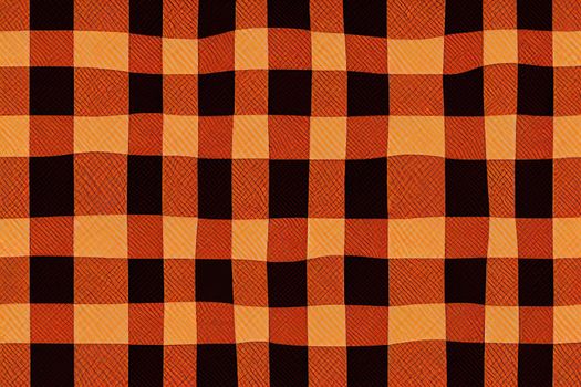 Halloween gingham check plaid pattern. Herringbone vichy seamless check plaid in black, orange, purple for dress, bag, jacket, coat, and other modern autumn textile prints.