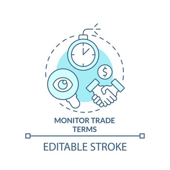 Monitor trade terms turquoise concept icon