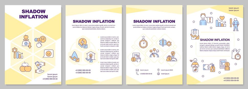 Shadow inflation yellow brochure template