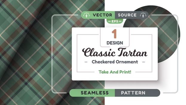 Military Tartan seamless pattern, military texture, checkered scottish fabric