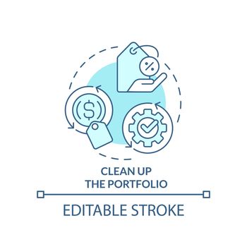 Clean up portfolio turquoise concept icon