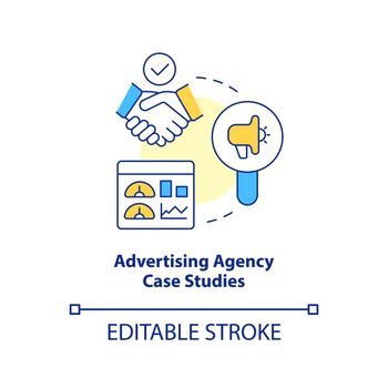 Advertising agency case studies concept icon