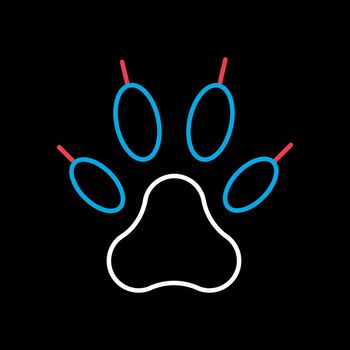 Predatory paw vector icon. Pet animal sign