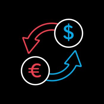 Currency exchange flat vector icon