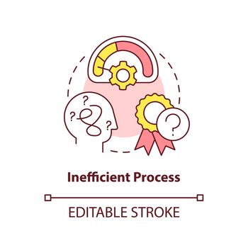 Inefficient process concept icon