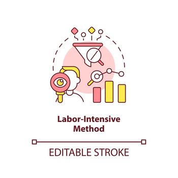 Labor intensive method concept icon