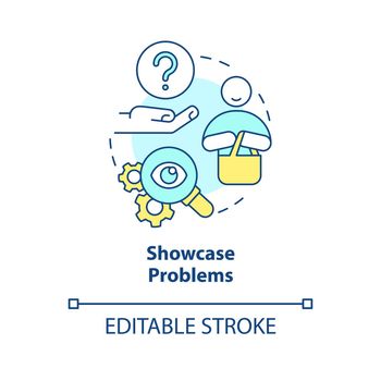 Showcase problems concept icon