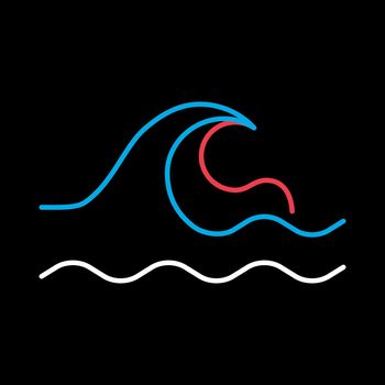 Sea waves vector icon. Nature sign