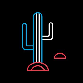 Desert cactus vector icon. Nature sign