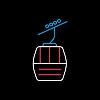 Ski lift gondola flat vector icon