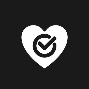 Heart checkup dark mode glyph ui icon