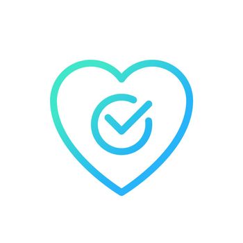 Heart checkup pixel perfect gradient linear ui icon