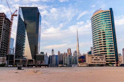 Dubai, UAE - 02.18.2021 Dubai city skyline. Outdoors