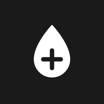 Positive blood type dark mode glyph ui icon