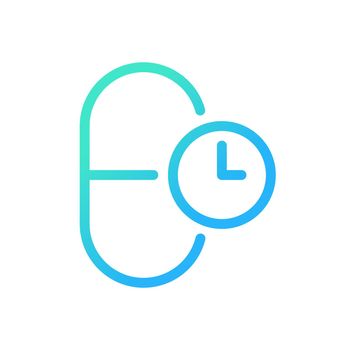 Taking medicine on time pixel perfect gradient linear ui icon
