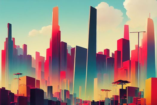 Lilongwe abstract city 2d Anime illustration