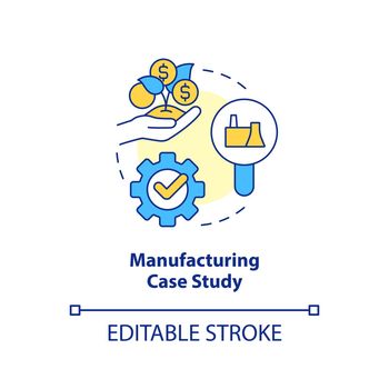 Manufacturing case study concept icon