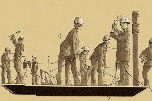 Civil Engineers ,Cartoon illustration