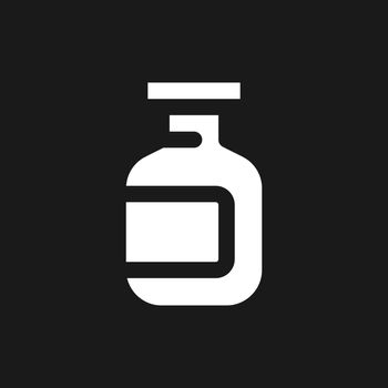 Medication bottle dark mode glyph ui icon