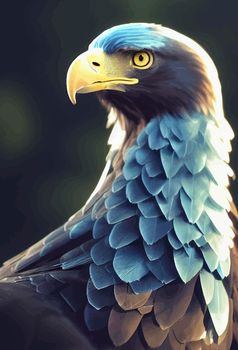 realistic illustration of American eagle. portrait of american eagle