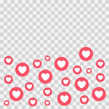 Like and heart icons vector background for live stream video chat design template social nets. Like and heart icons vector background for live stream video chat.