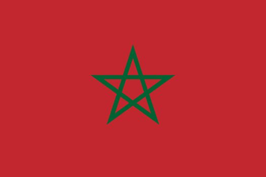 Morocco flag background illustration red green star