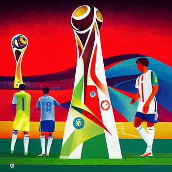 illustration of the soccer world cup, qatar 2022