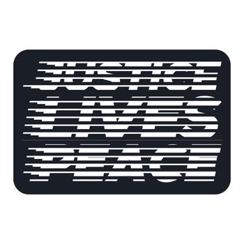 Justice lives peace, halftone line letter typography