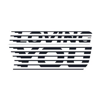Loving you, halftone line letter typography